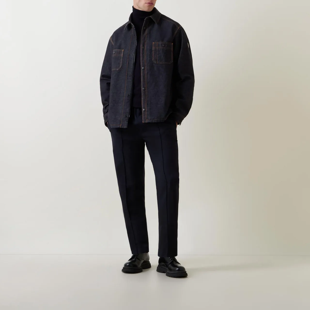 MONCLER Contrast-Stitch Overshirt - Brown