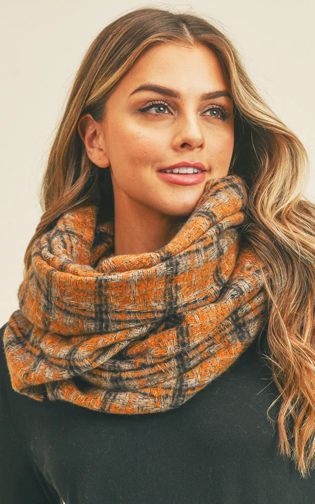 MS0250 Multi Plaid Infinity Scarf