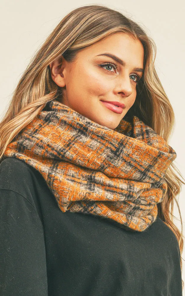 MS0250 Multi Plaid Infinity Scarf