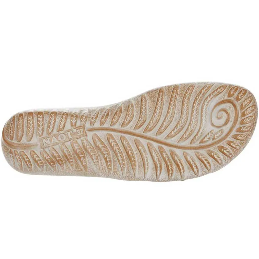 Naot Papaki Sandal Stone Nubuck Beige/ Beige Lizard Leather (Women's)