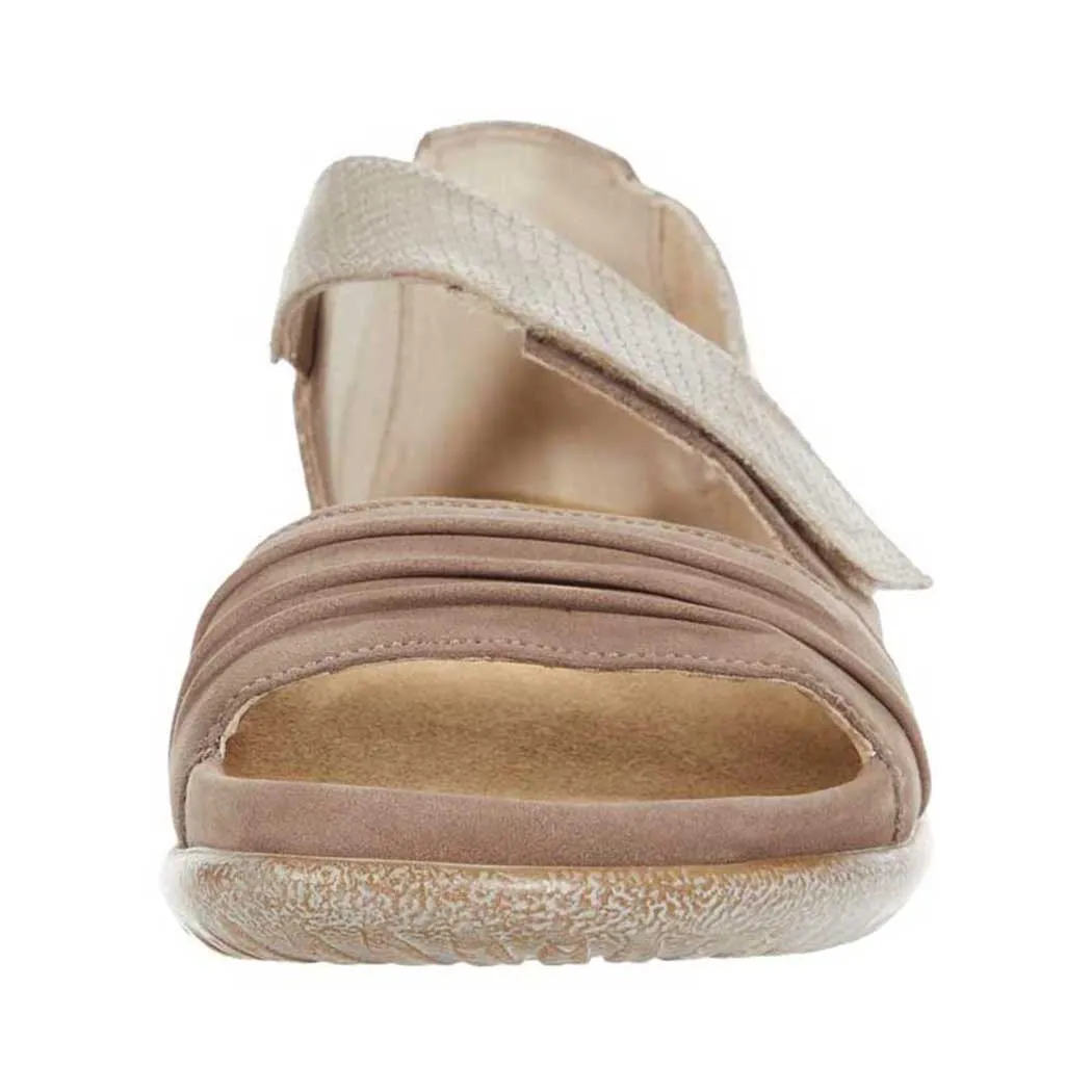 Naot Papaki Sandal Stone Nubuck Beige/ Beige Lizard Leather (Women's)