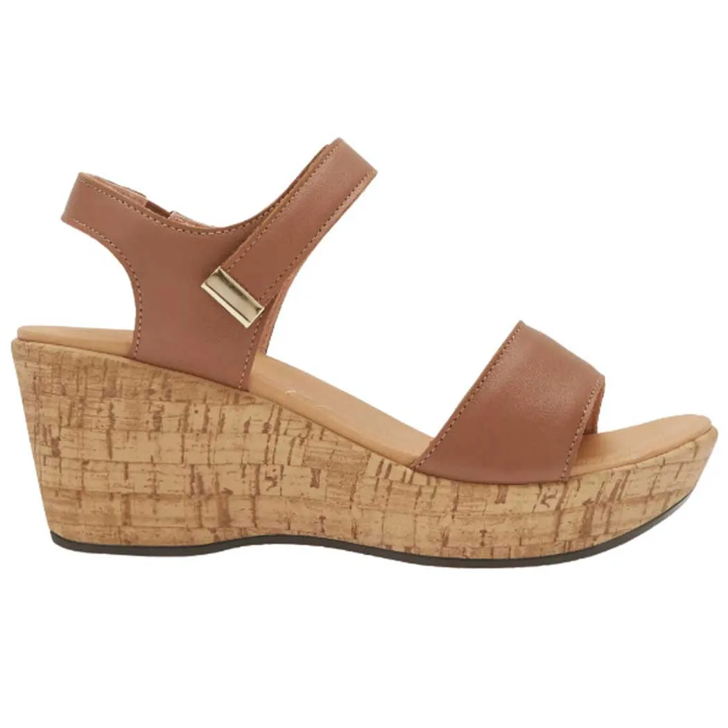 Naot Summer Wedge Sandal Caramel Leather (Women's)