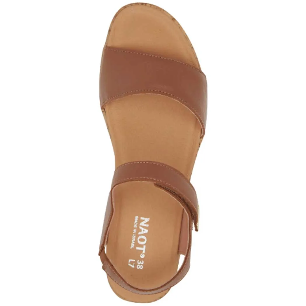 Naot Summer Wedge Sandal Caramel Leather (Women's)