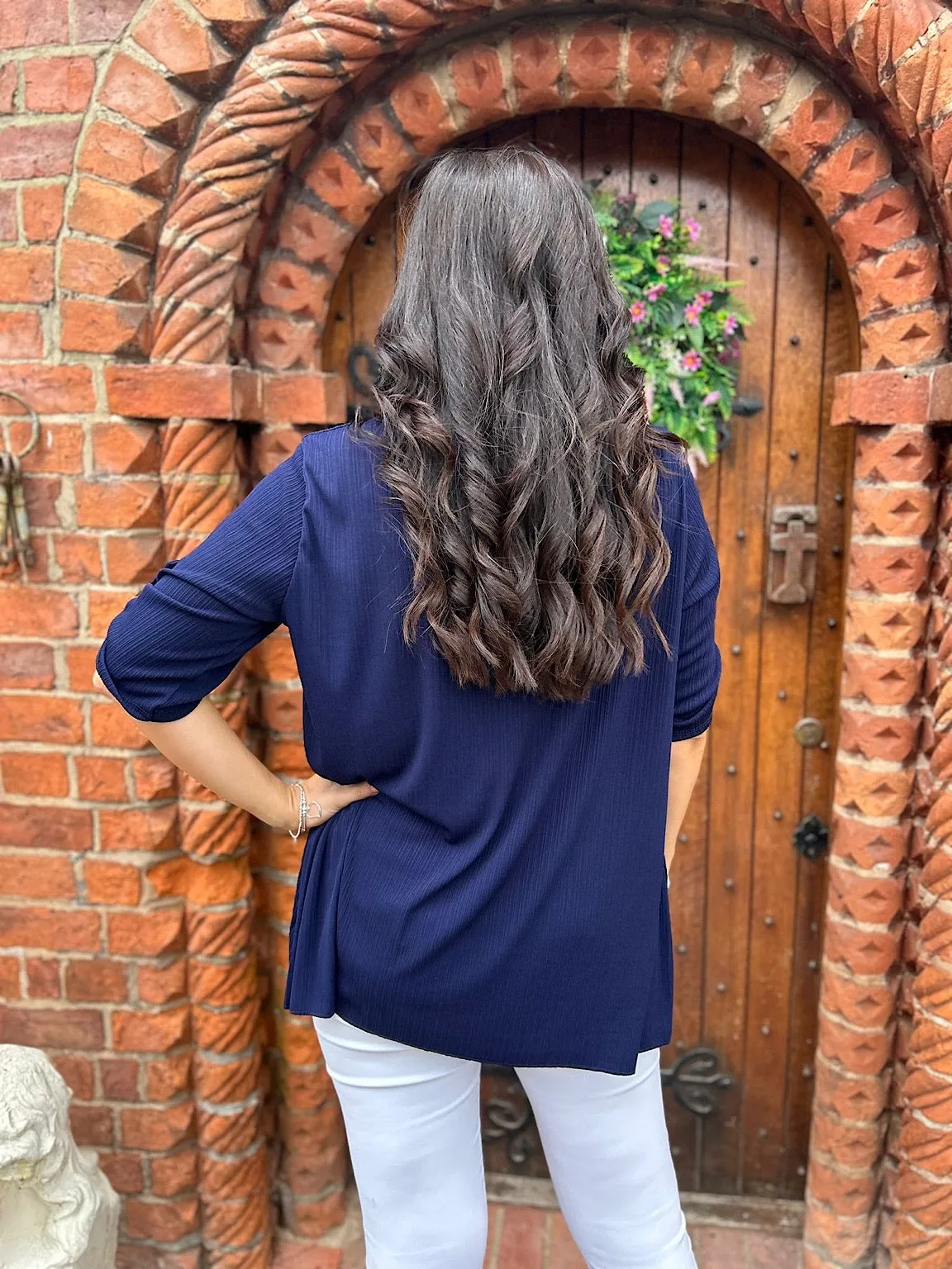 Navy Floral Top Anastasia