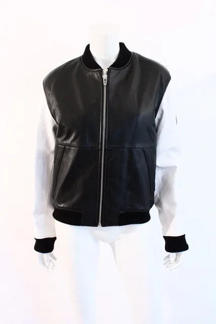 New ALEXANDER WANG Leather Bomber Jacket