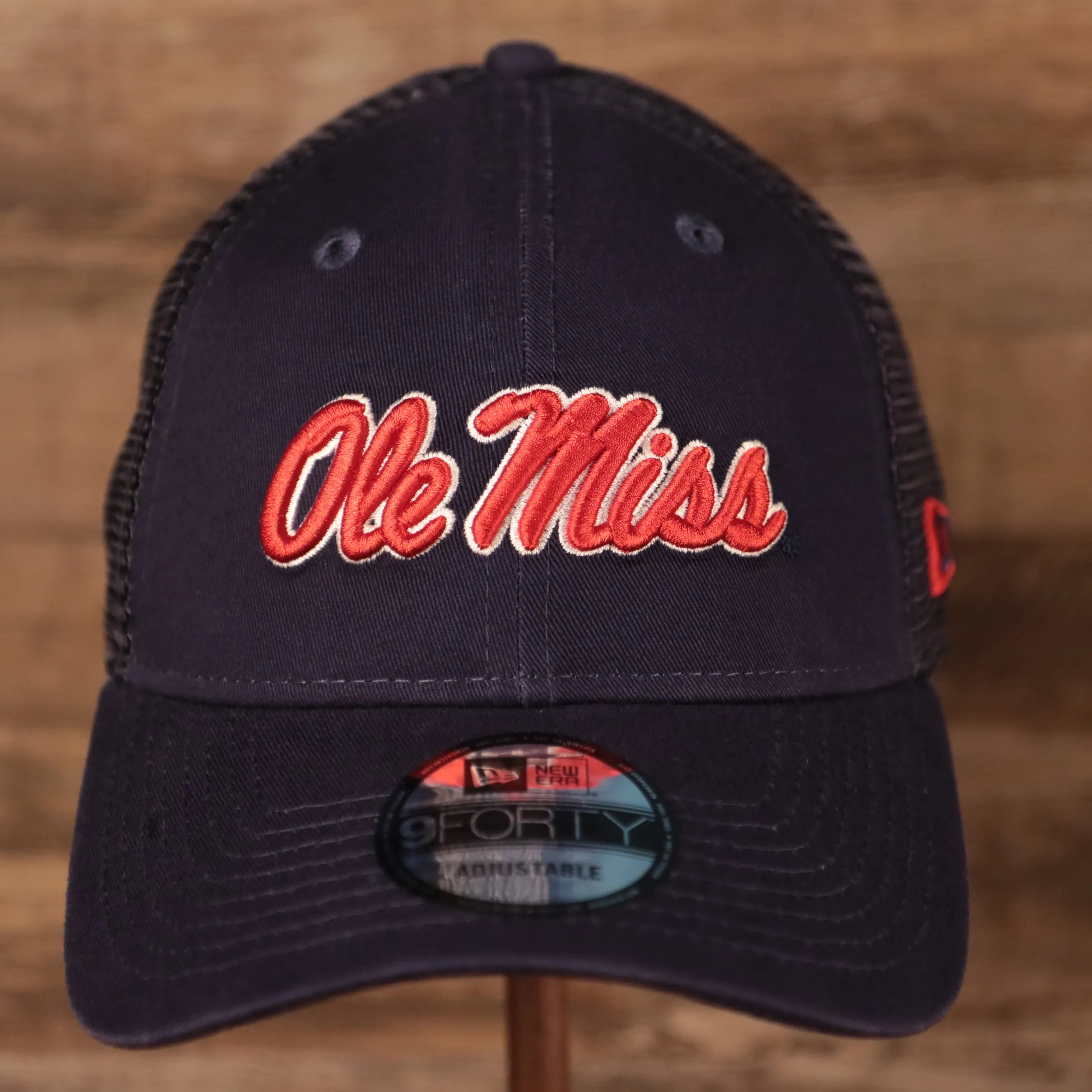 Ole Miss Rebels Navy Adjustable 9Twenty Trucker Cap