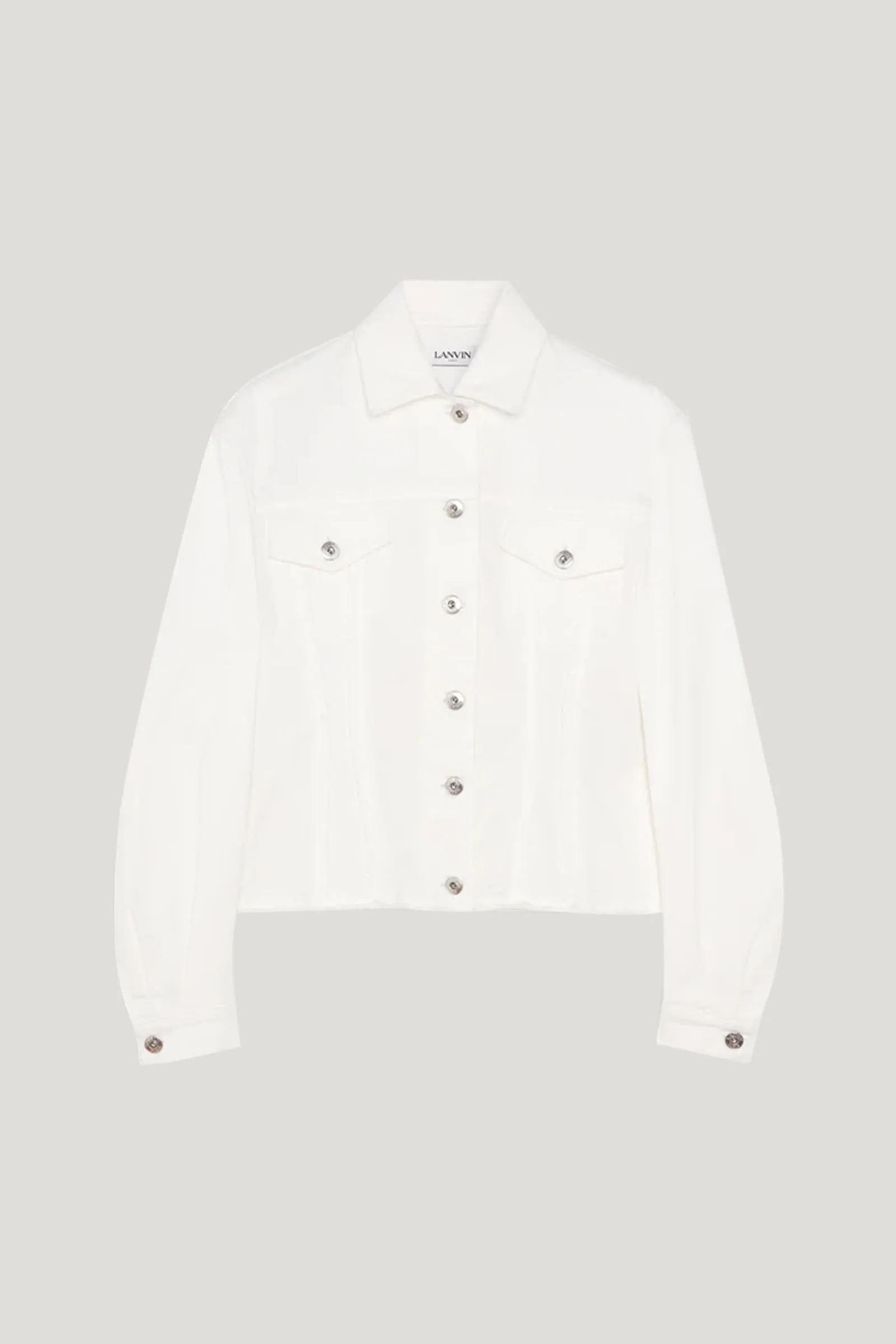 Optical White Fitted Denim Jacket