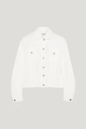 Optical White Fitted Denim Jacket