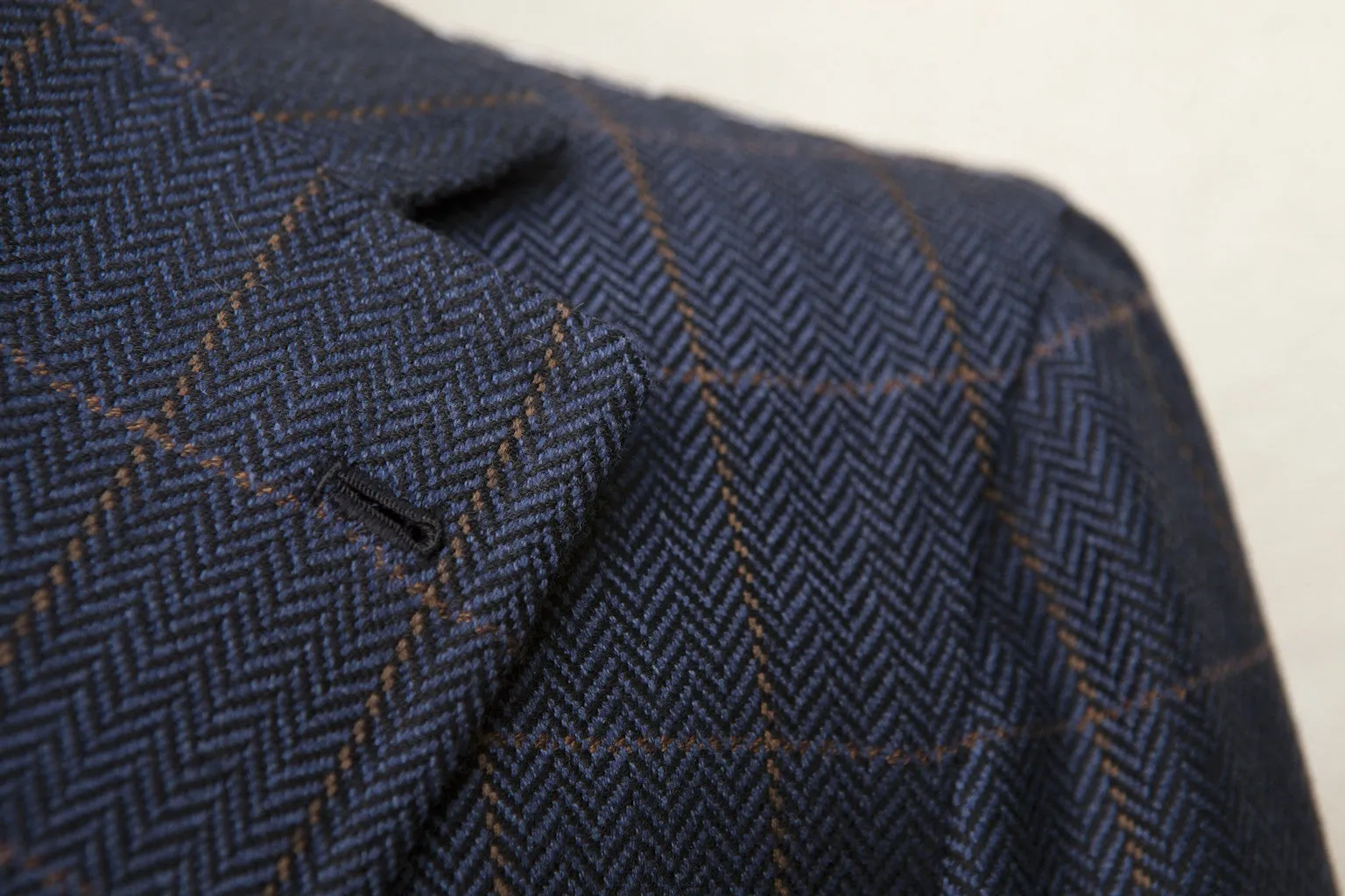 Orazio Luciano Windowpane Herringbone Jacket in Navy