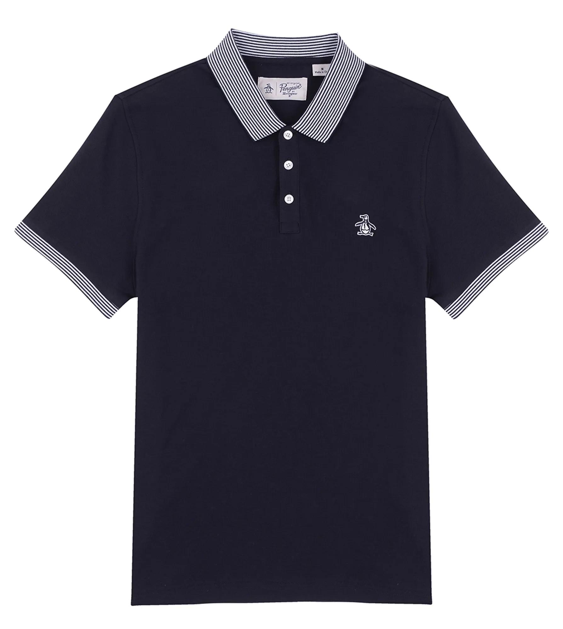 Original Penguin Stars and Stripe Pique Polo Shirt Dark Sapphire