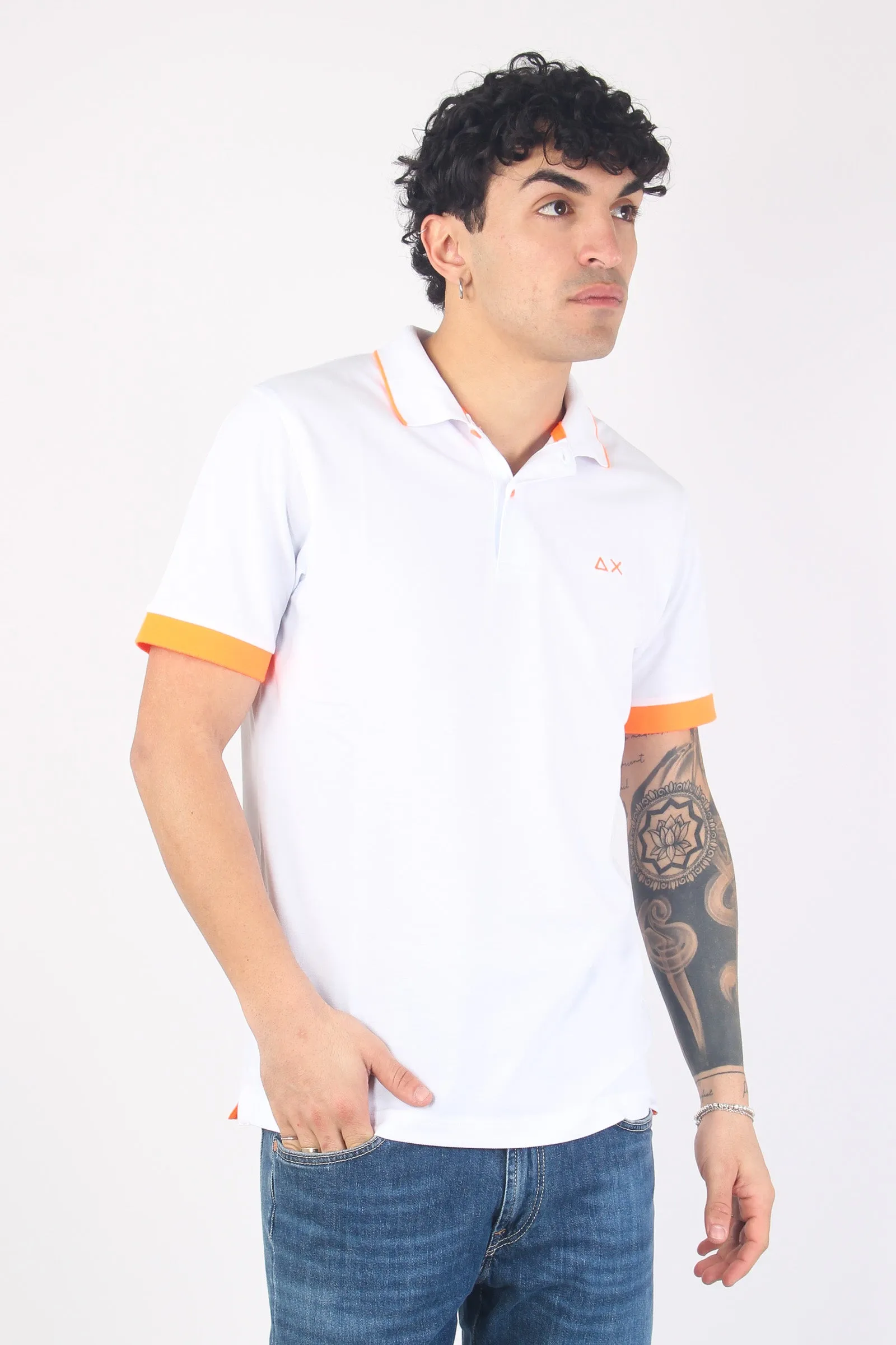 Polo Profilo Sottile Fluo Bianco