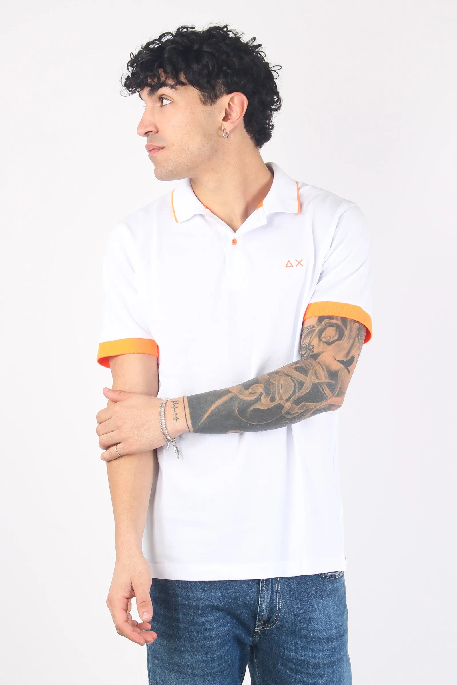 Polo Profilo Sottile Fluo Bianco