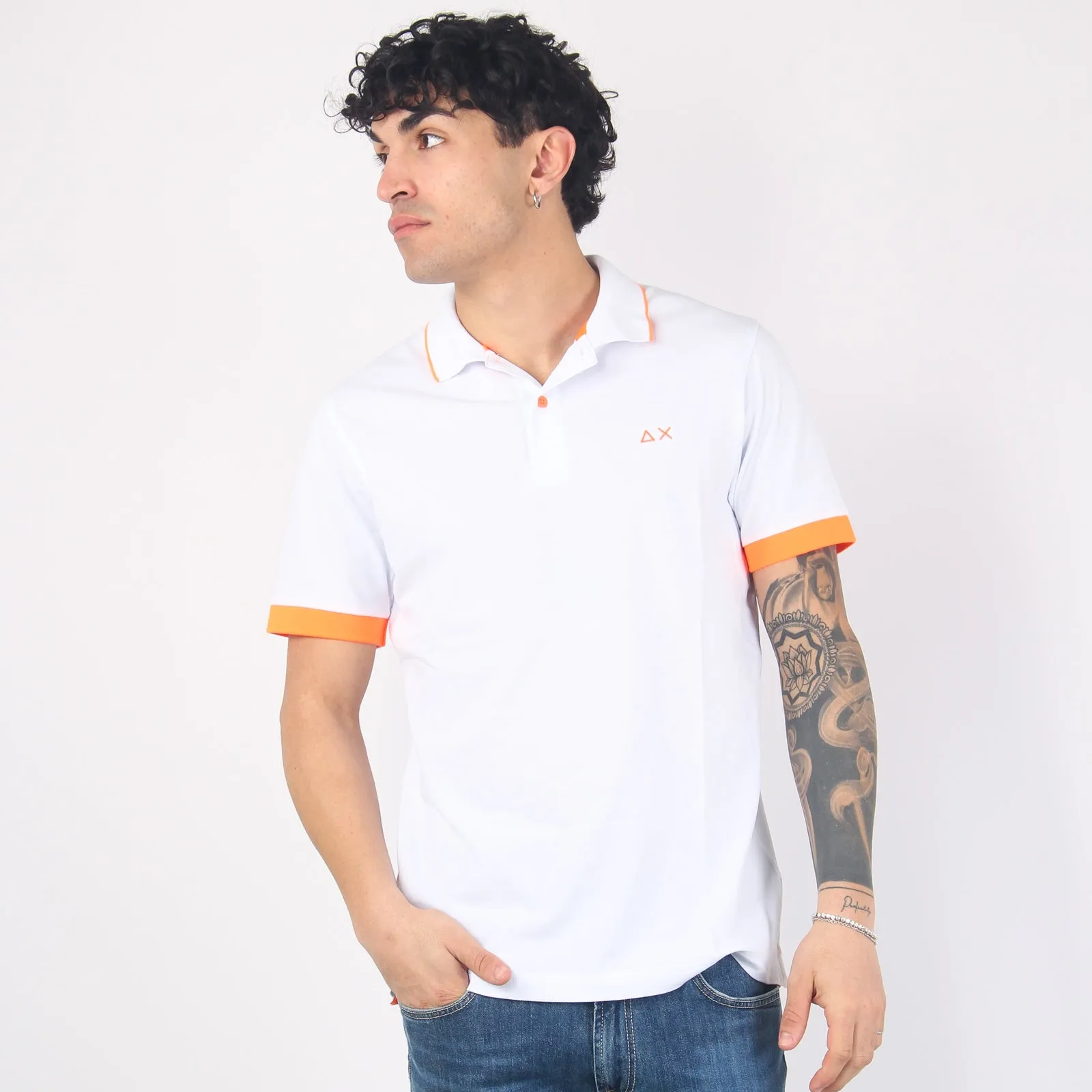 Polo Profilo Sottile Fluo Bianco