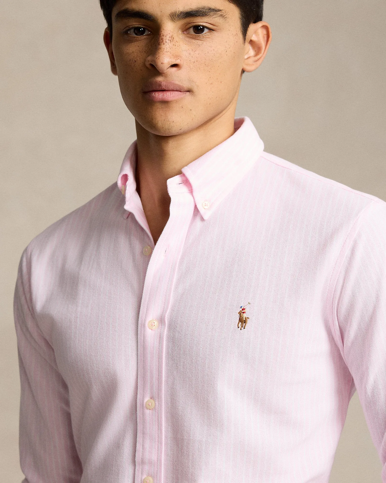 Polo Ralph Lauren - Chemise Oxford en coton piqué rayé