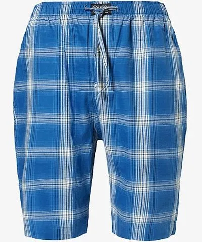 Polo Ralph Lauren Mens Blue Multi Check check straight-leg cotton-flannel pyjama bottoms