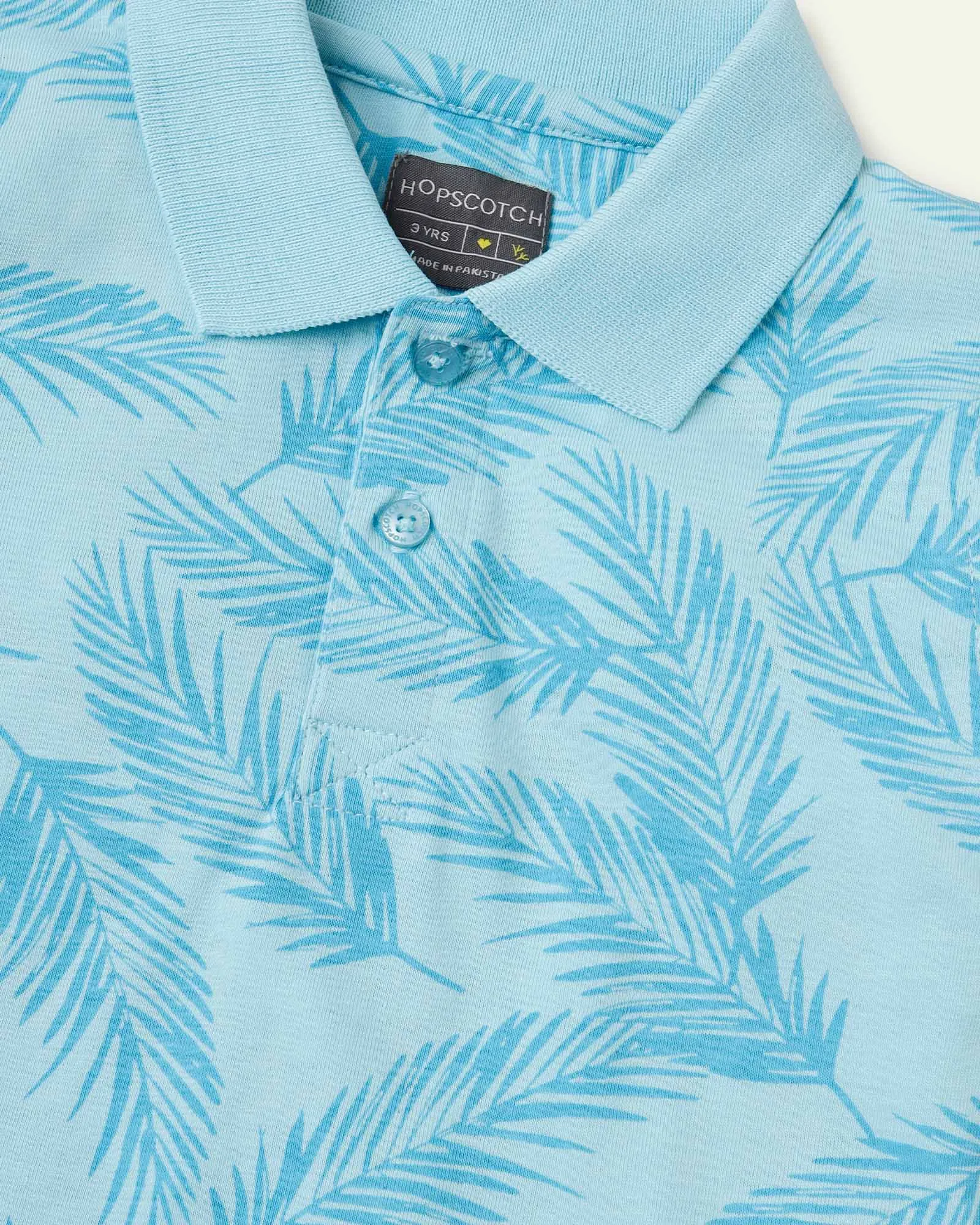 Printed Palm Leaves Polo