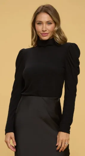 Puff Sleeve Turtle Neck