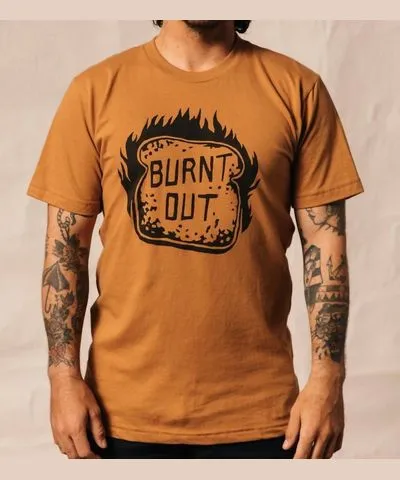 Pyknic Men's Burnt Out Tee In Mustard