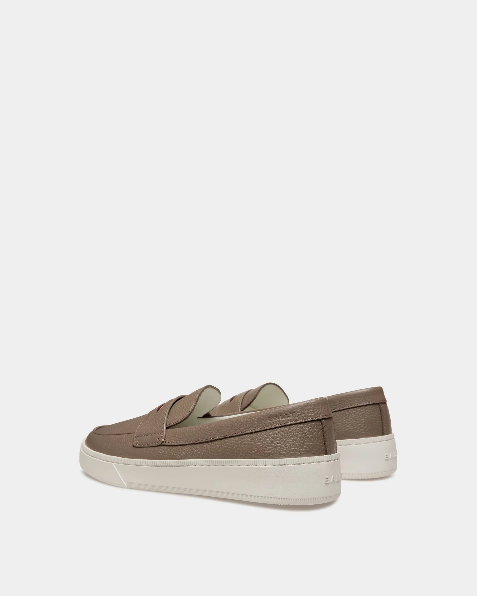 Raise Sneaker In Taupe Grained Leather