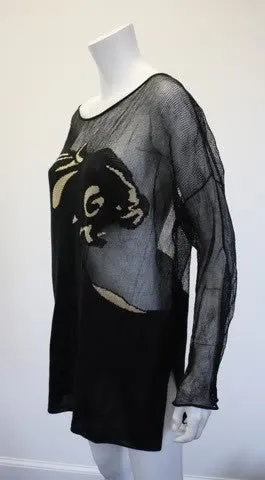 Rare Vintage KRIZIA MAGLIA Panther Print Knit Sweater