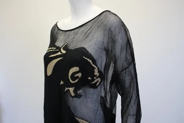 Rare Vintage KRIZIA MAGLIA Panther Print Knit Sweater