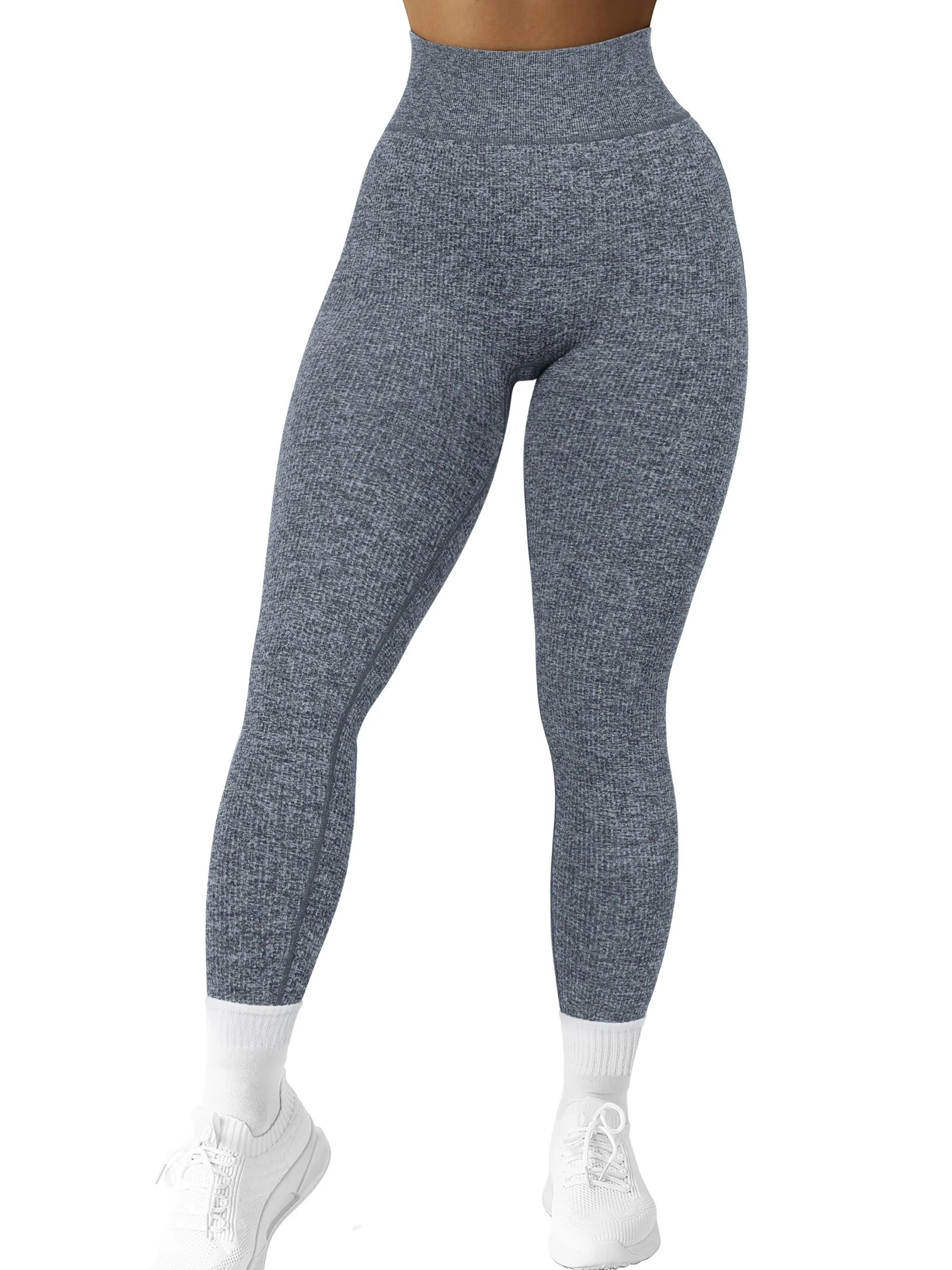 Ribbed Printed Seamless Leggings