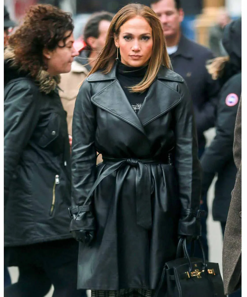 Second Act Jennifer Lopez Black Leather Coat