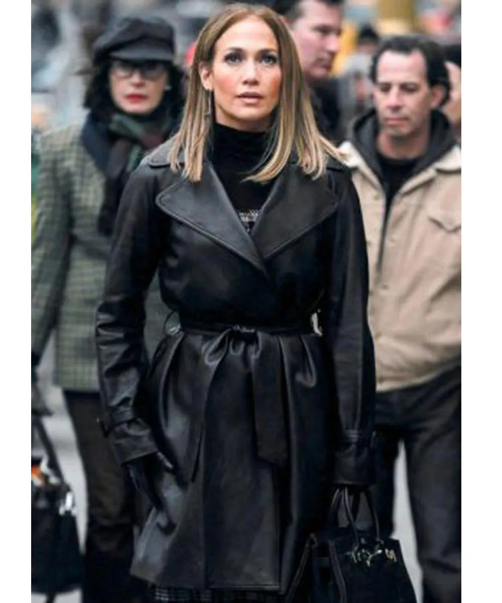 Second Act Jennifer Lopez Black Leather Coat