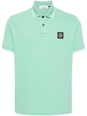 Stone Island - Polo en coton Light green Compass