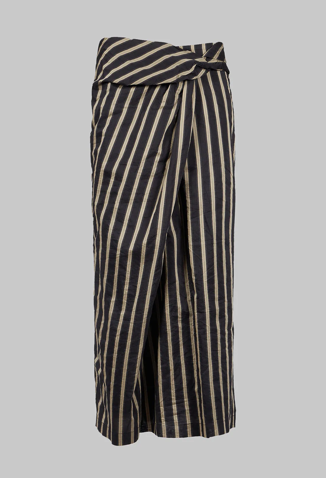 Striped Cross Over Pencil Skirt in Singapura Nero