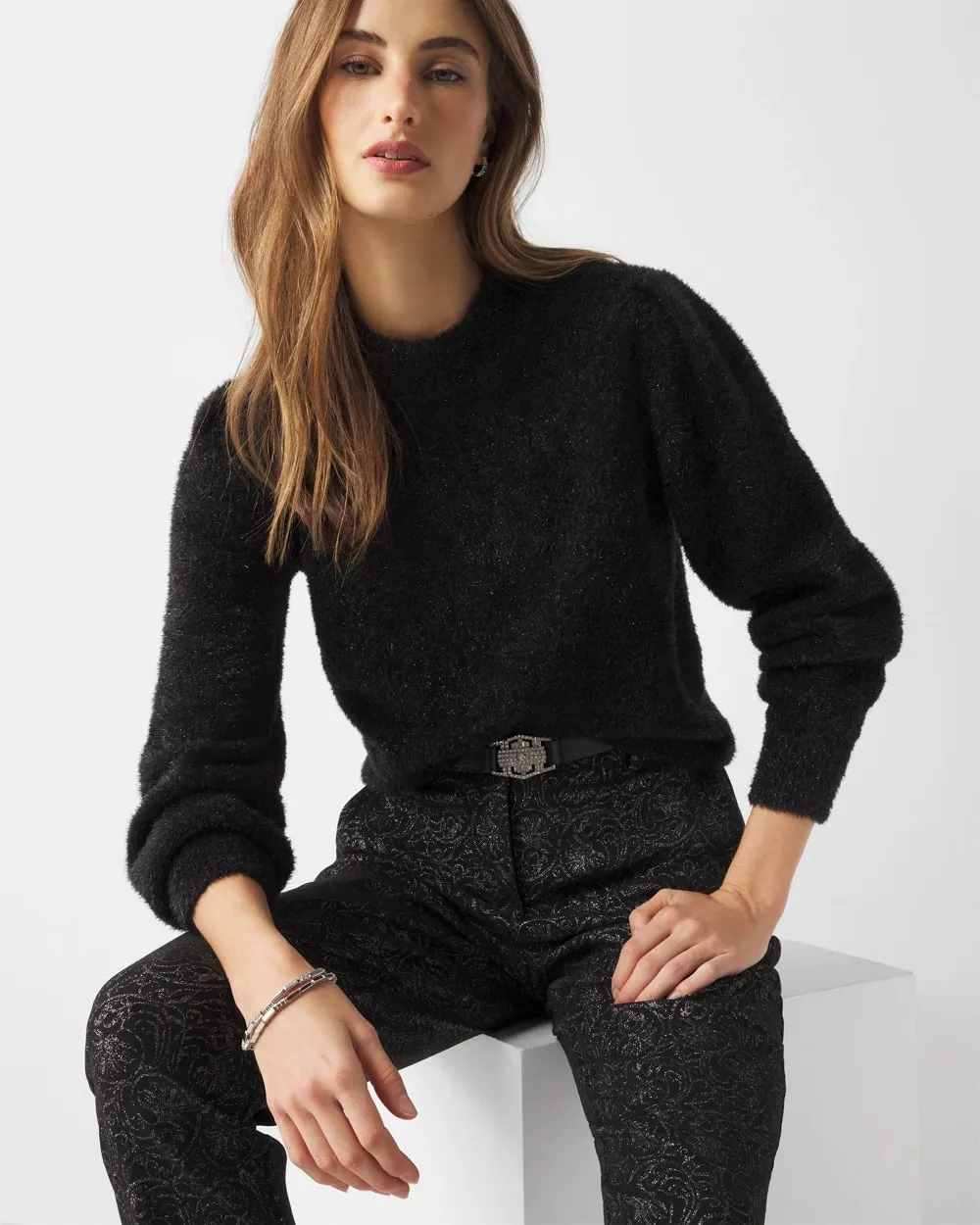 Tinsel Trim Sweater