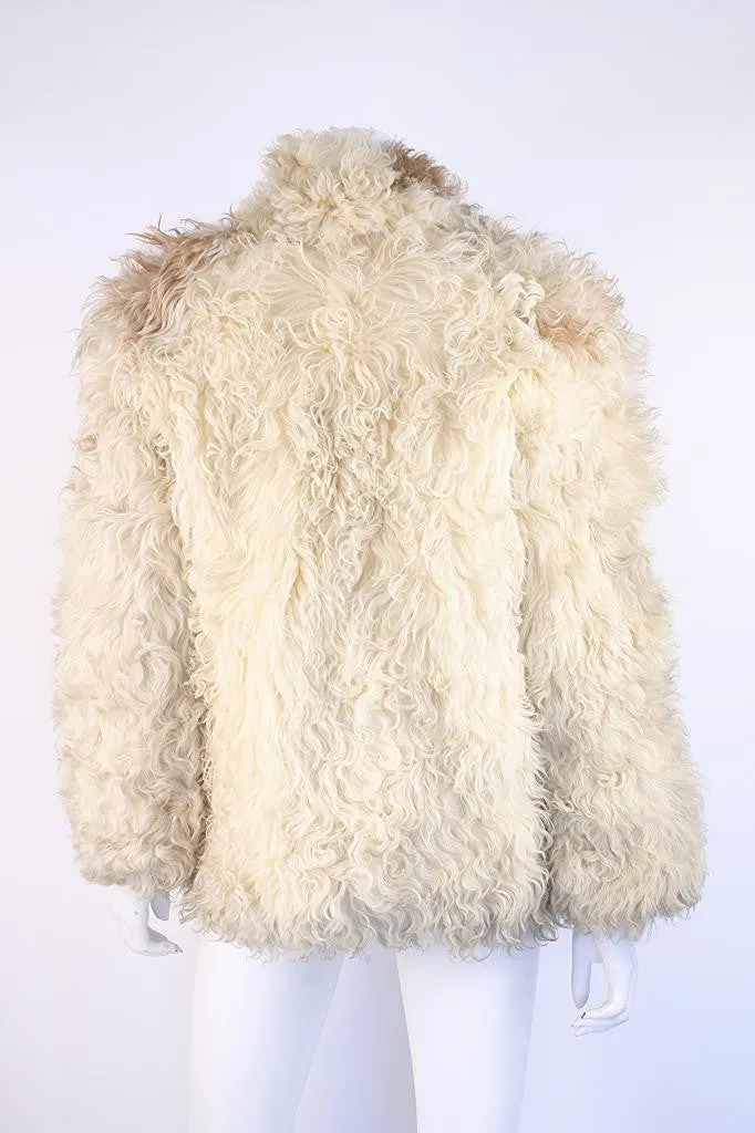 Vintage 70's Textured Shearling Fur Coat