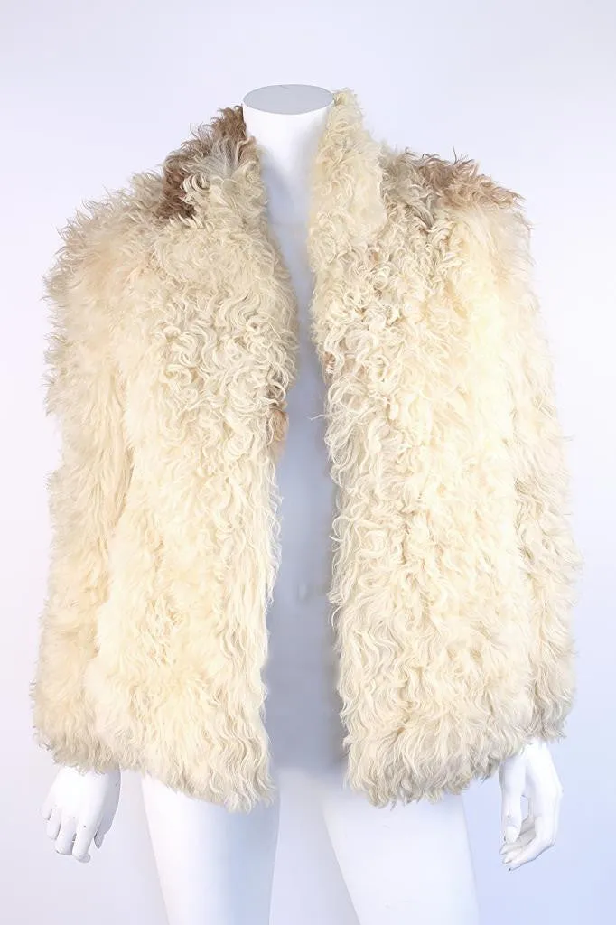 Vintage 70's Textured Shearling Fur Coat