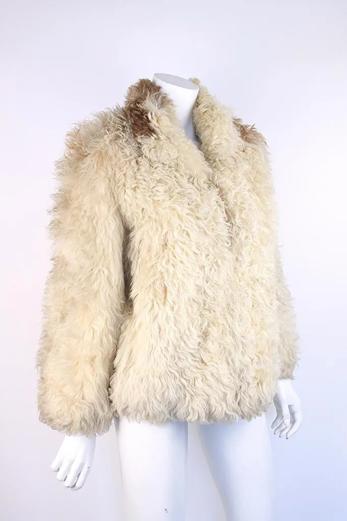 Vintage 70's Textured Shearling Fur Coat