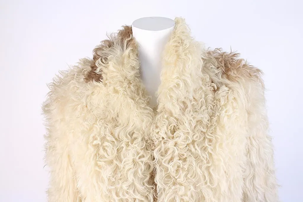 Vintage 70's Textured Shearling Fur Coat