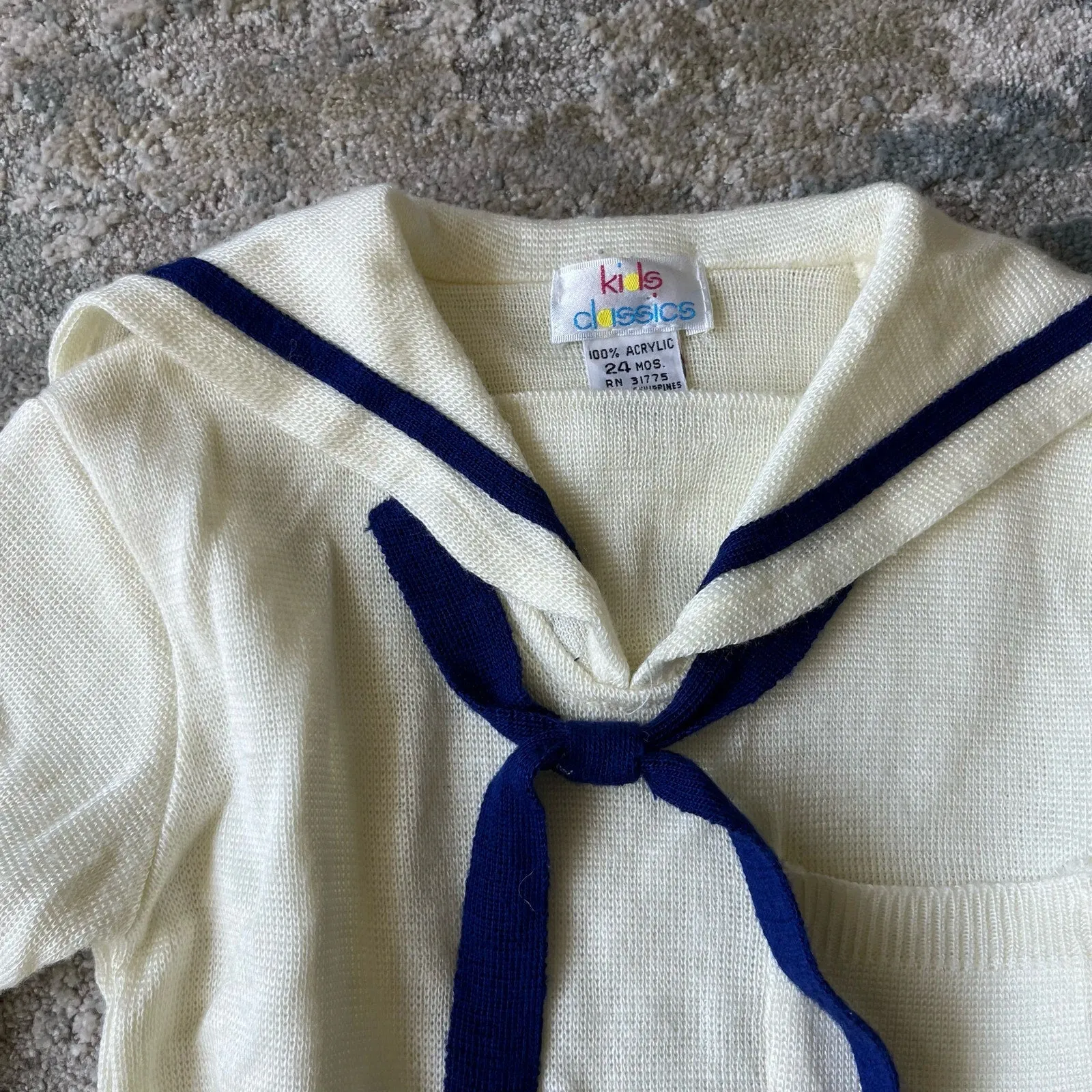 Vintage Kids Classics Sailor Sweater Outfit 24 Months