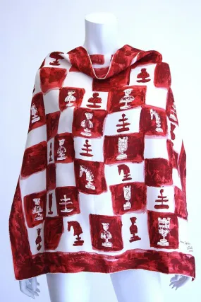 Vintage Late 50's JEANNE LANVIN Castillo Chess Print Scarf