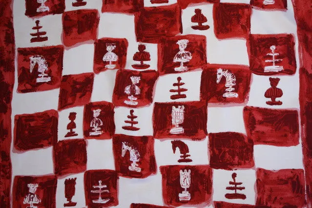 Vintage Late 50's JEANNE LANVIN Castillo Chess Print Scarf