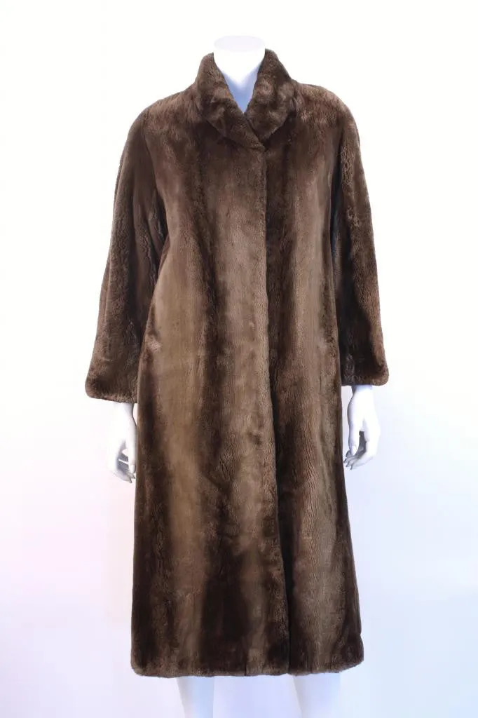 Vintage Sheared Brown Fur Coat