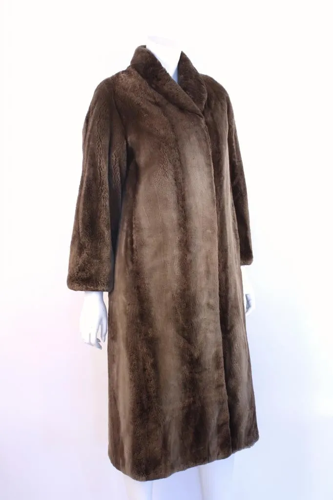 Vintage Sheared Brown Fur Coat