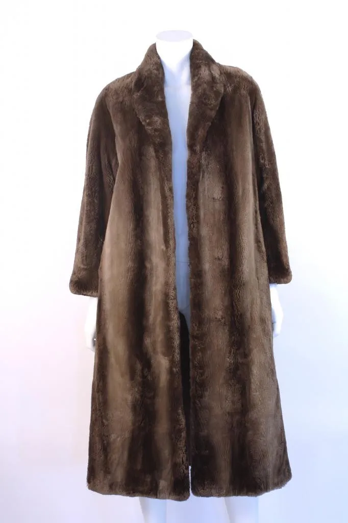 Vintage Sheared Brown Fur Coat