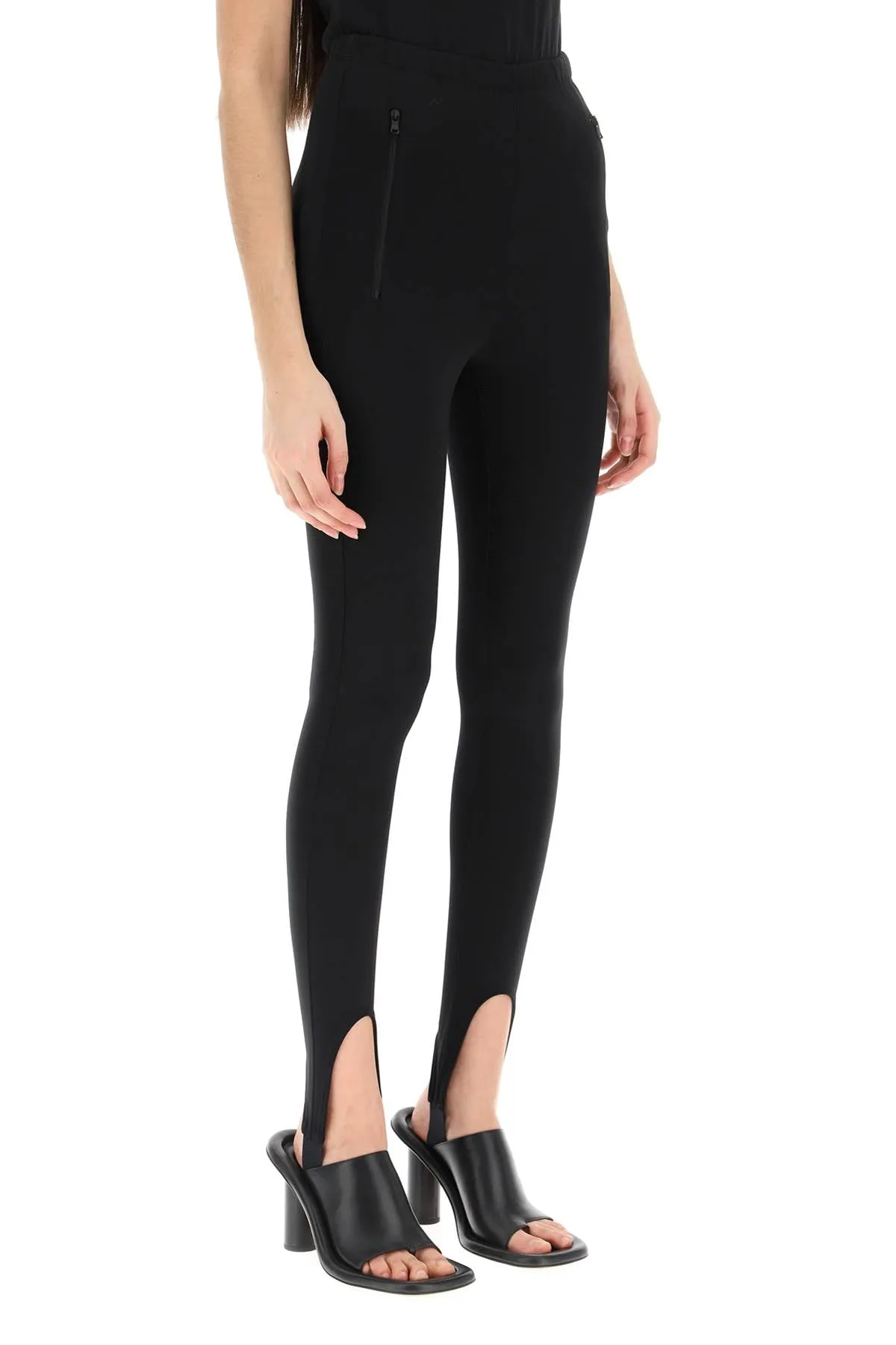 Wardrobe.nyc high-waisted stirrup leggings W2035R06 BLACK