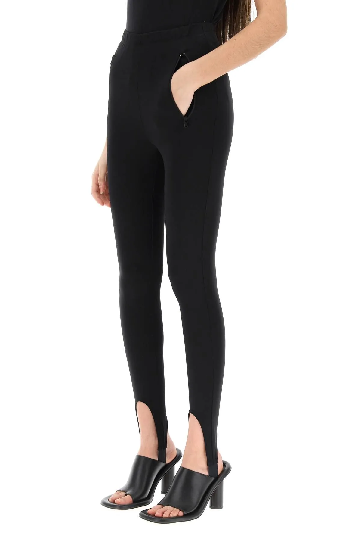 Wardrobe.nyc high-waisted stirrup leggings W2035R06 BLACK