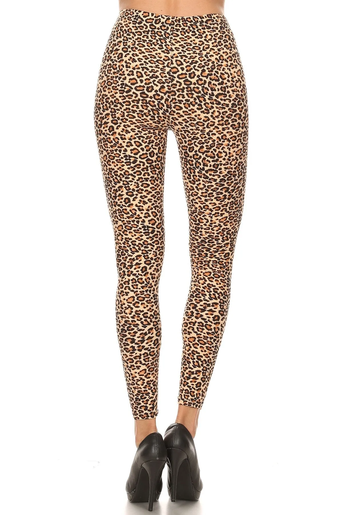 Women's 3X 5X Small Cheetah Animal Skin Pattern Print Leggings