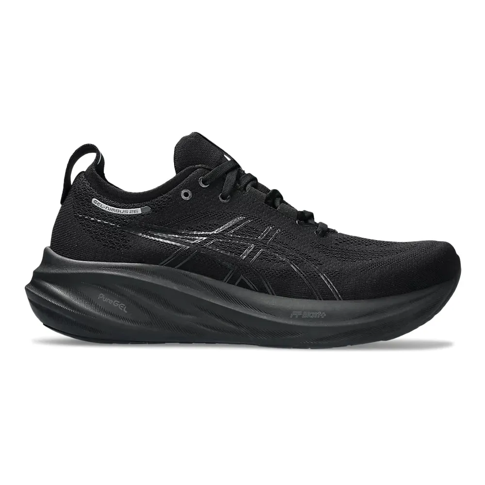 Women's Asics GEL-Nimbus 26, Black/Black, 10.5 D Wide