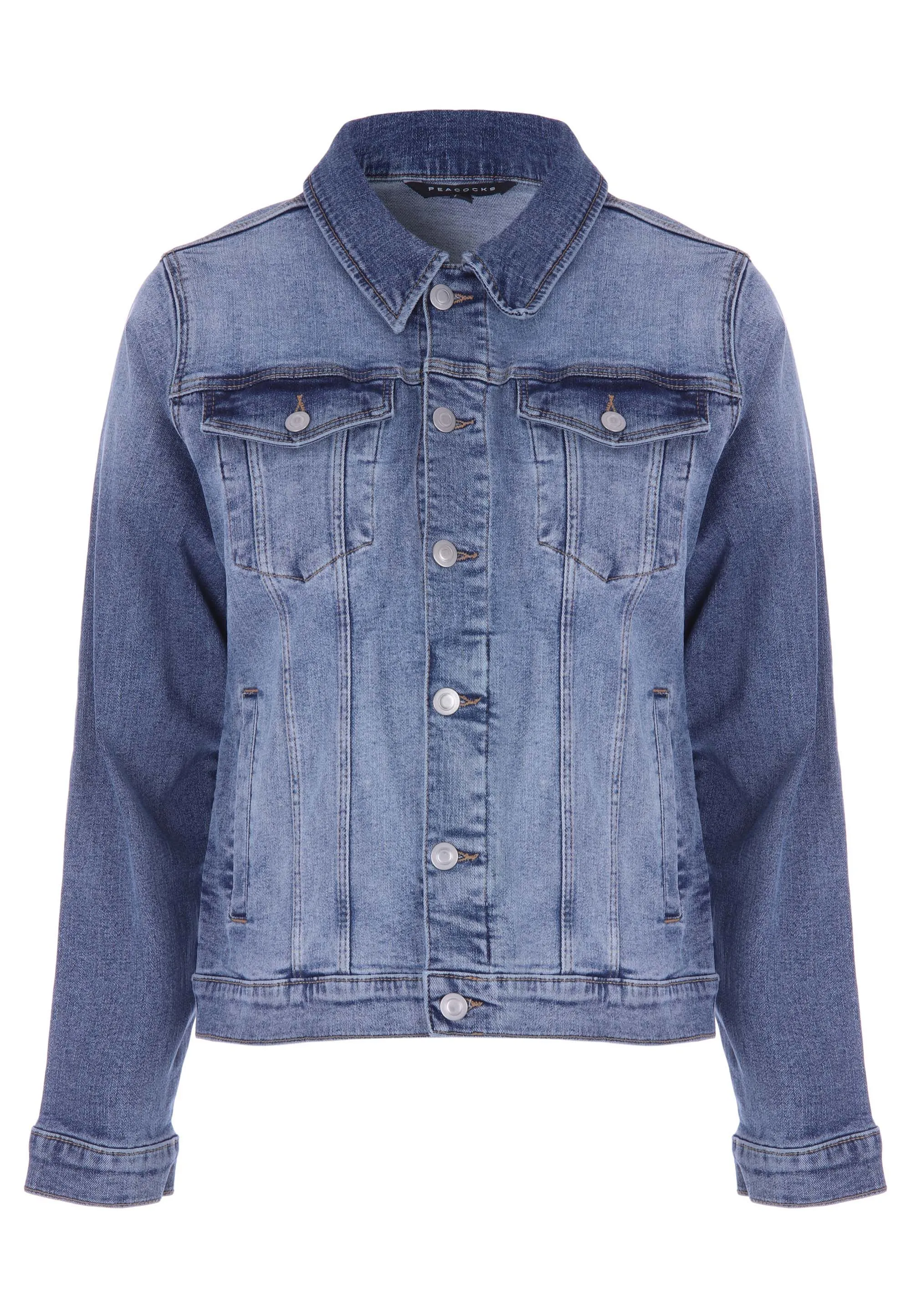 Womens Mid Blue Wash Denim Jacket 