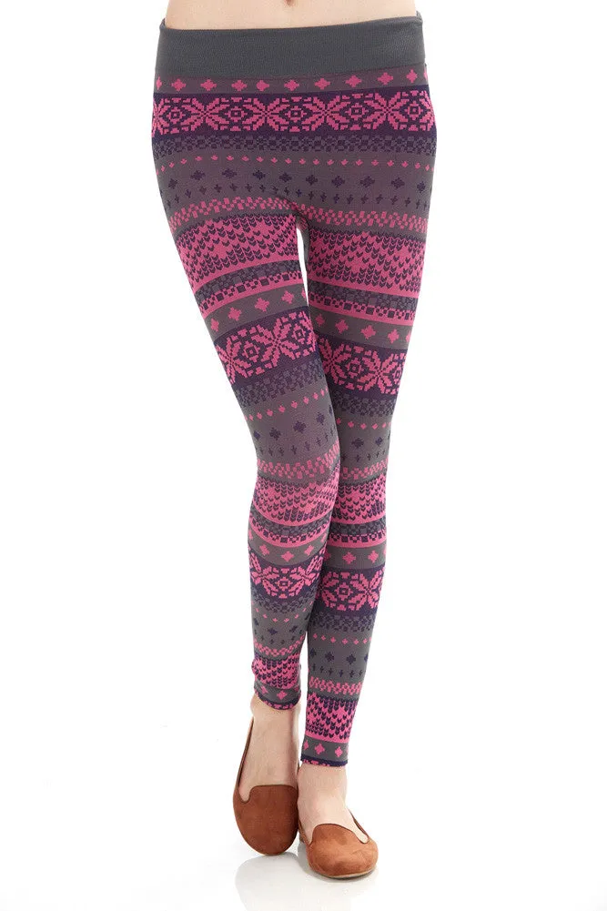 Women's Regular Fair Isle Fleece Leggings