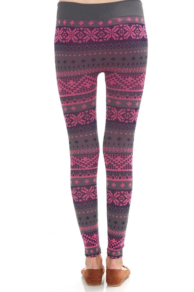 Women's Regular Fair Isle Fleece Leggings