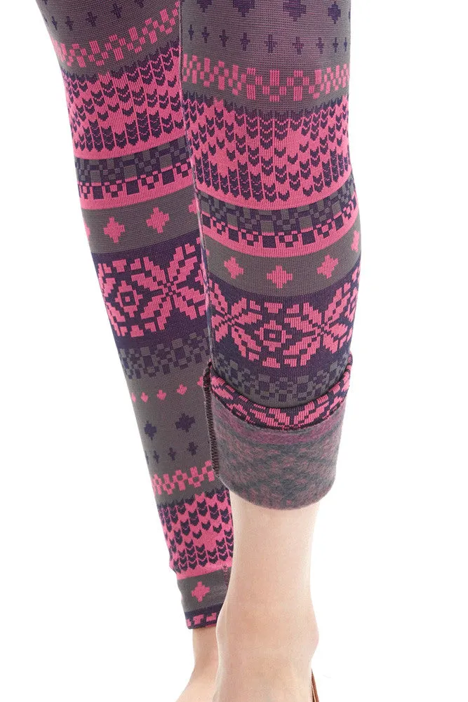 Women's Regular Fair Isle Fleece Leggings