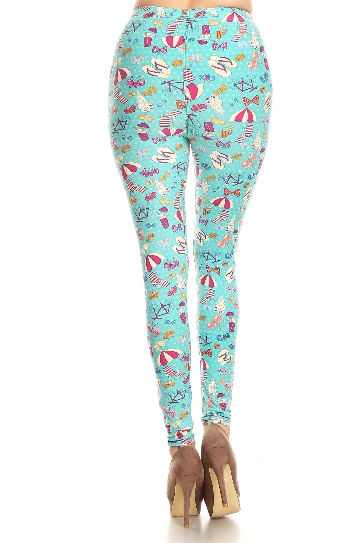 Women's Regular Summer Theme Vacation Pattern Printed Leggings